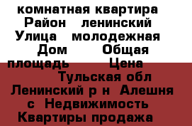 2-x комнатная квартира › Район ­ ленинский › Улица ­ молодежная › Дом ­ 2 › Общая площадь ­ 44 › Цена ­ 1 650 000 - Тульская обл., Ленинский р-н, Алешня с. Недвижимость » Квартиры продажа   